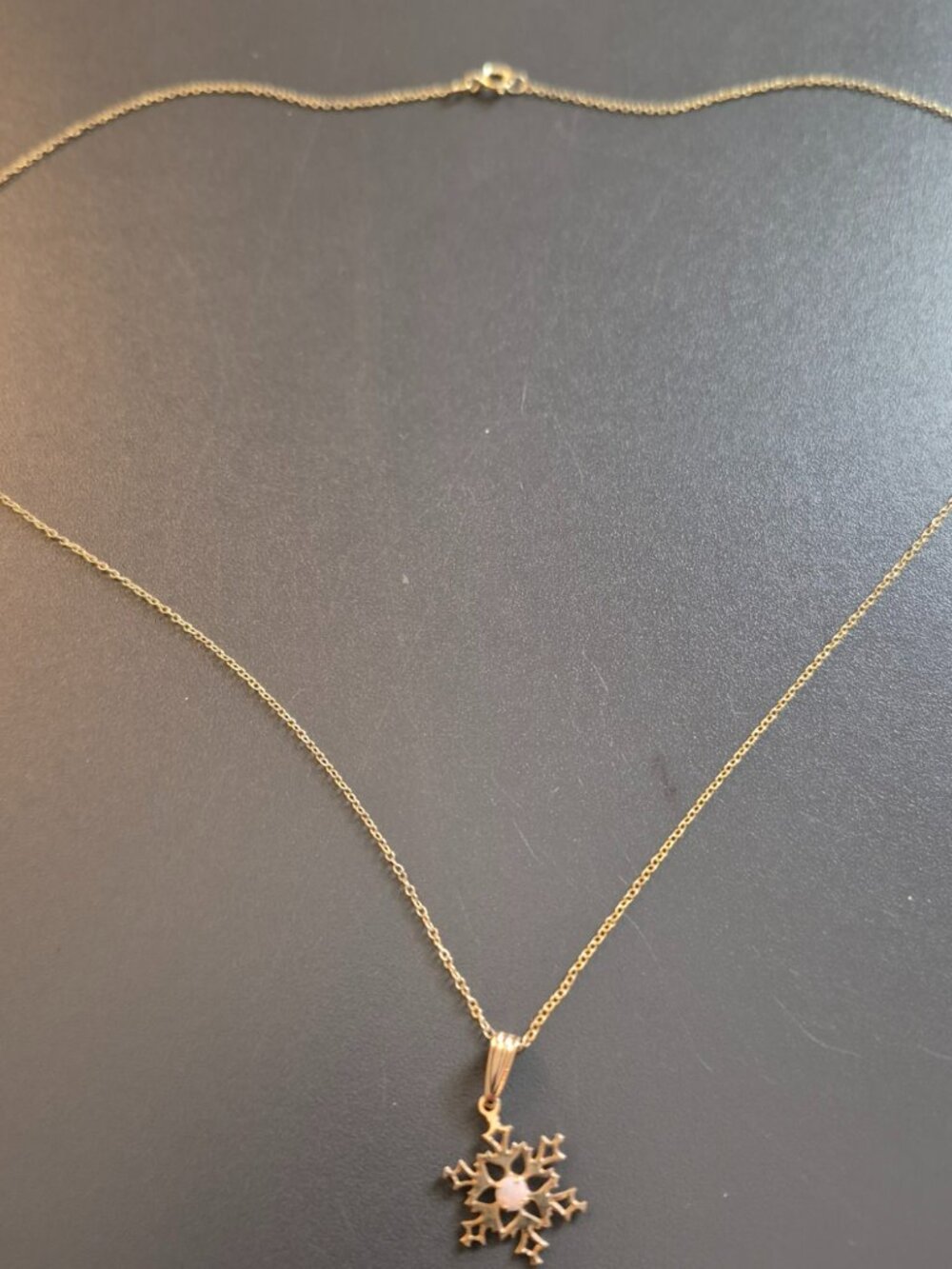 Opal and Gold Snowflake Necklace